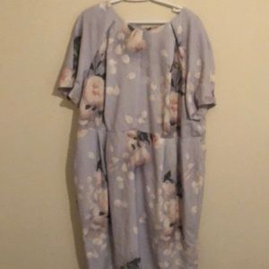 Asos purple floral tulip dress size 20